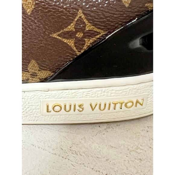 Louis Vuitton Frontrow Monogram Canvas Low Top Sneakers Brown Women's 38.5 / 8 - Picture 15 of 16